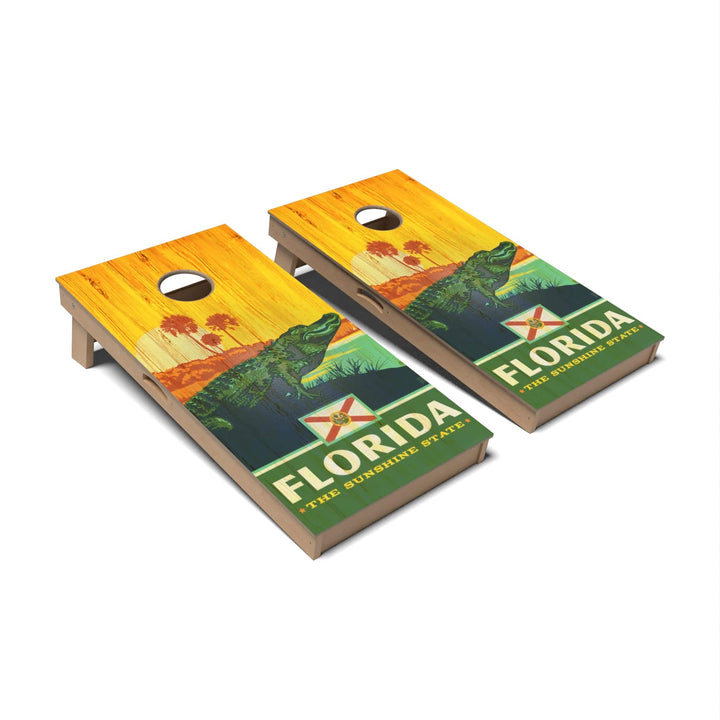 Slick Woody's Cornhole Co. Cornhole Board State Pride Florida Cornhole Boards - Professional Signature