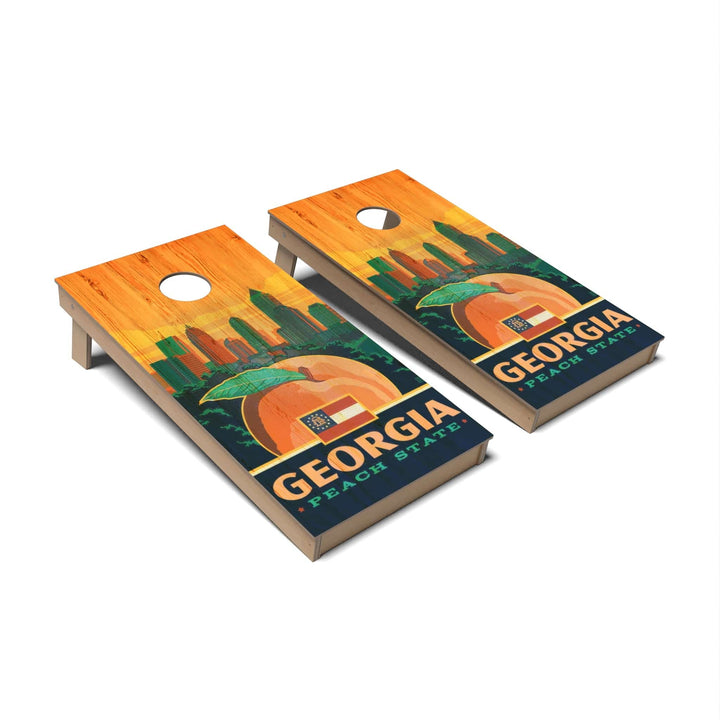 Slick Woody's Cornhole Co. Cornhole Board State Pride Georgia Cornhole Boards - Backyard