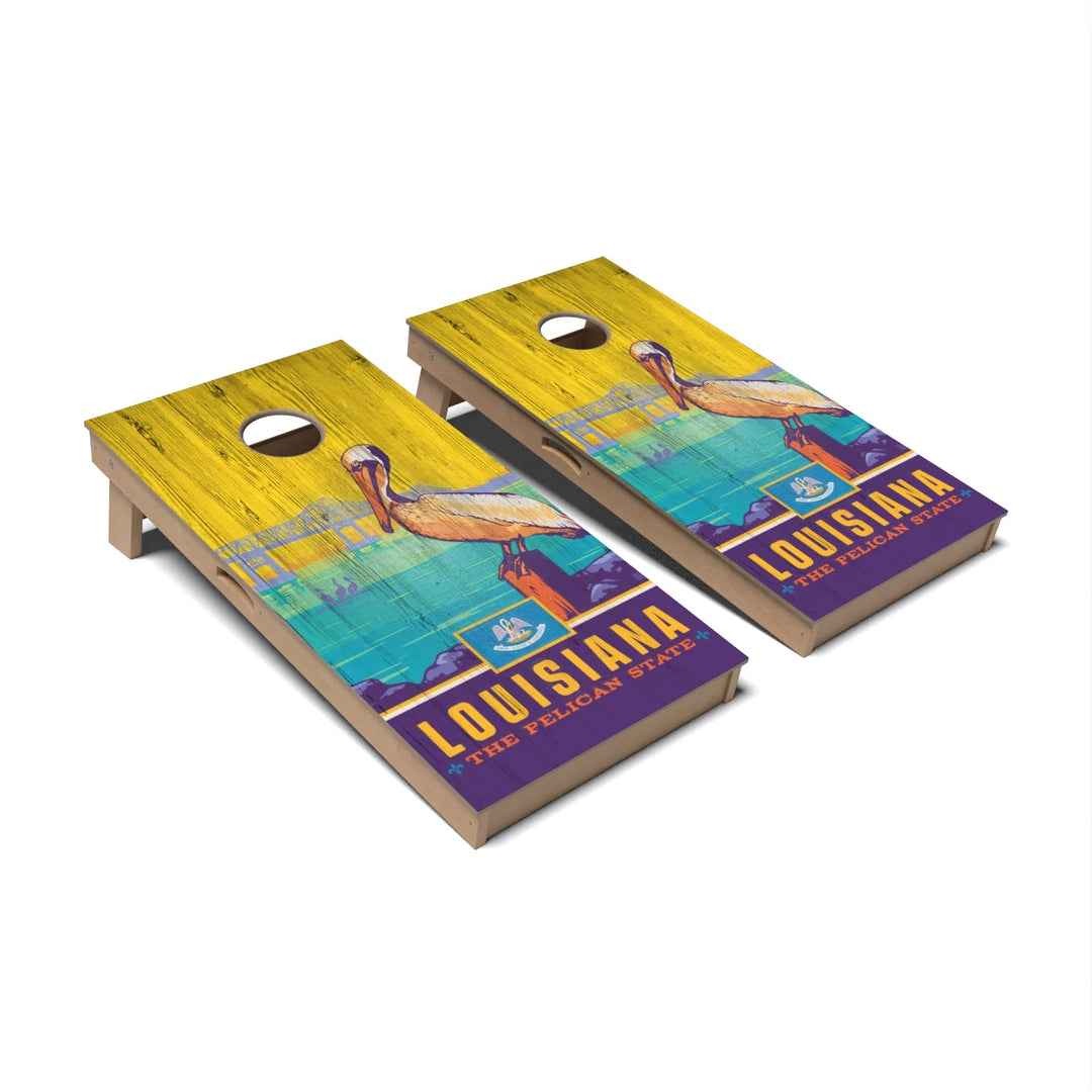 Slick Woody's Cornhole Co. Cornhole Board State Pride Louisiana Cornhole Boards - Professional Signature