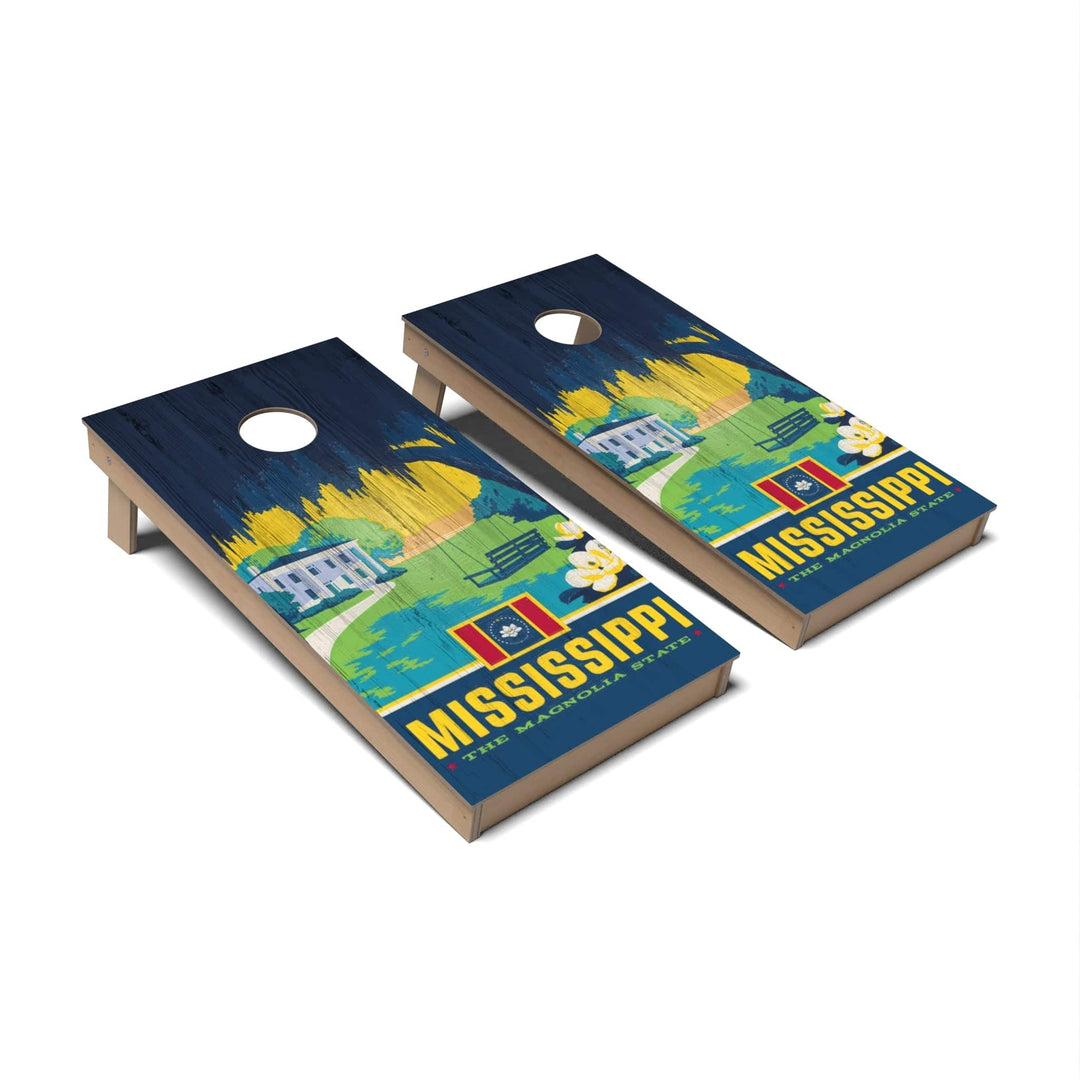 Slick Woody's Cornhole Co. Cornhole Board State Pride Mississippi Cornhole Boards - Backyard