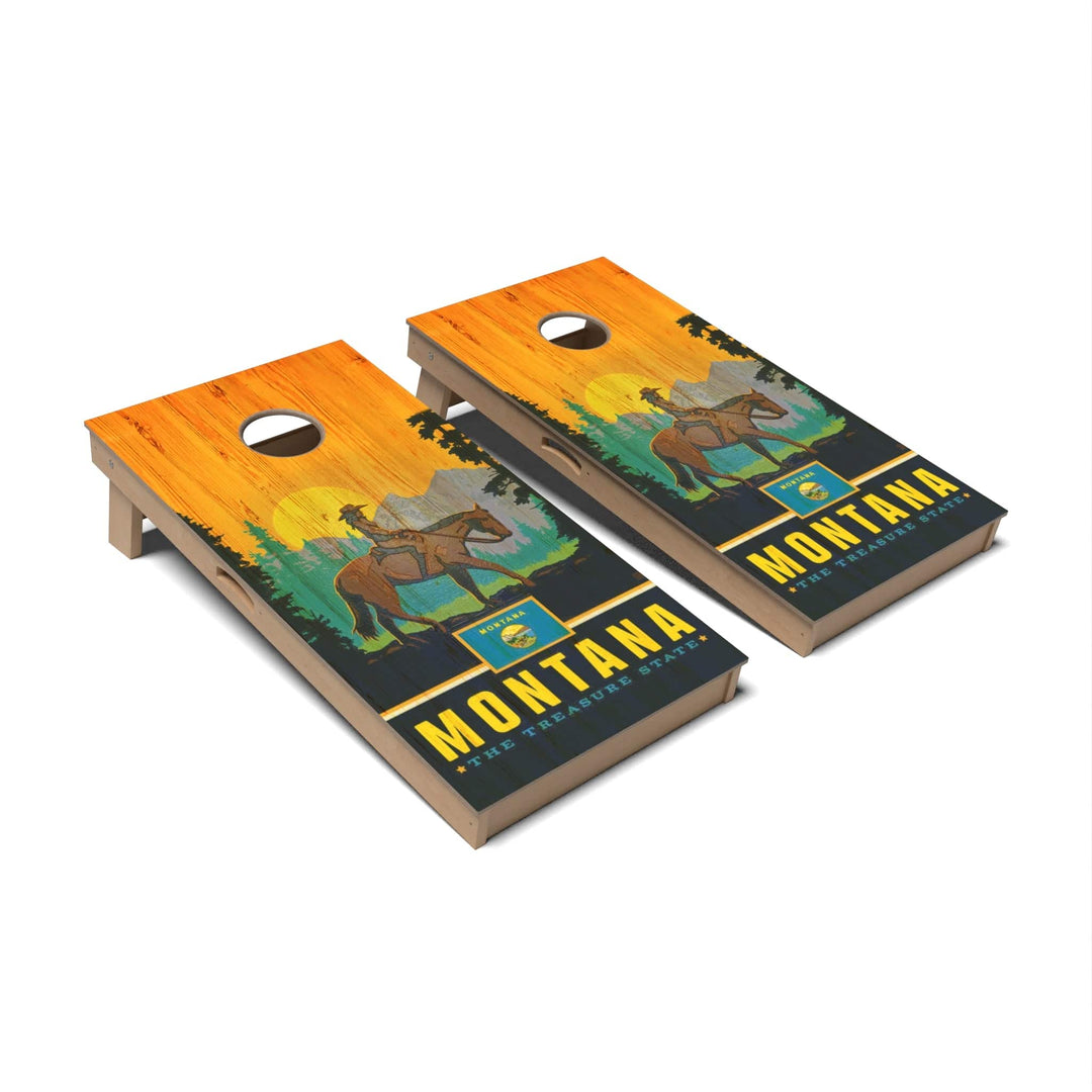 Slick Woody's Cornhole Co. Cornhole Board State Pride Montana Cornhole Boards - Tailgate