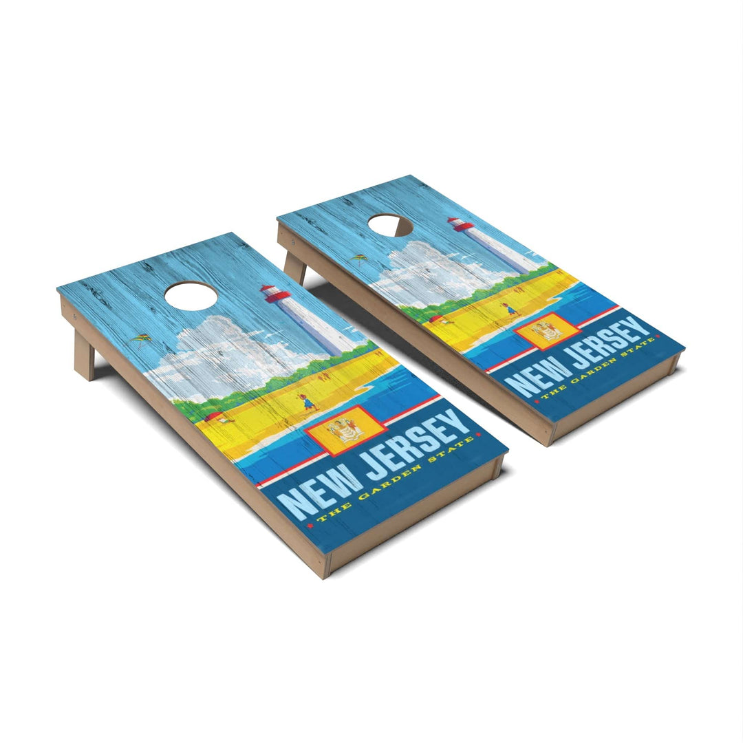 Slick Woody's Cornhole Co. Cornhole Board State Pride New Jersey Cornhole Boards - Backyard