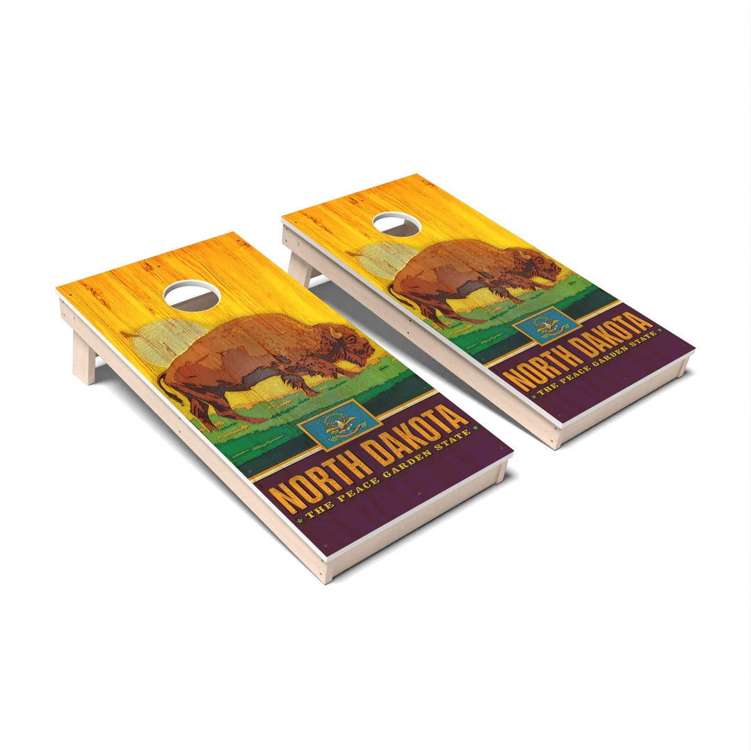 Slick Woody's Cornhole Co. Cornhole Board State Pride North Dakota Cornhole Boards - All Weather