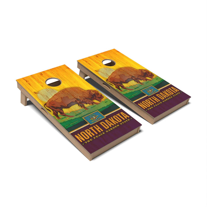 Slick Woody's Cornhole Co. Cornhole Board State Pride North Dakota Cornhole Boards - Professional Signature