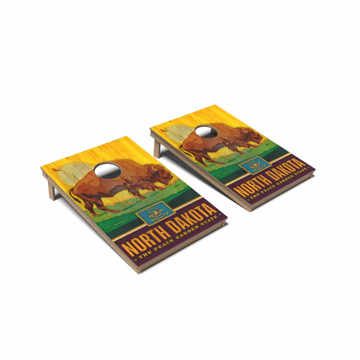 Slick Woody's Cornhole Co. Cornhole Board State Pride North Dakota Cornhole Boards - Tailgate