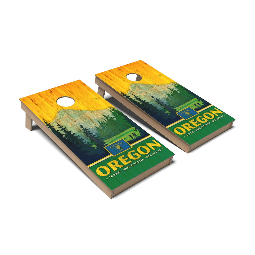 Slick Woody's Cornhole Co. Cornhole Board State Pride Oregon Cornhole Boards - Backyard