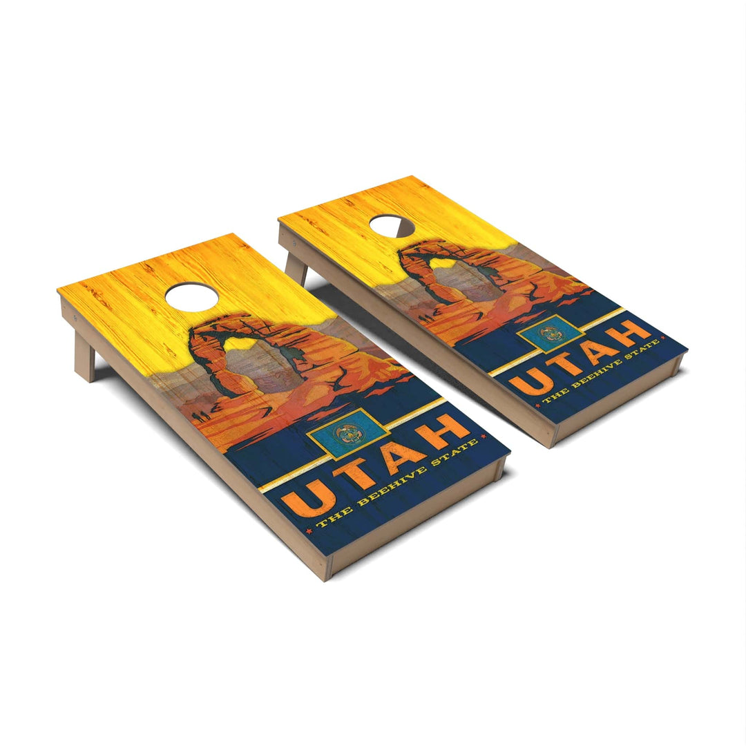 Slick Woody's Cornhole Co. Cornhole Board State Pride Utah Cornhole Boards - Backyard