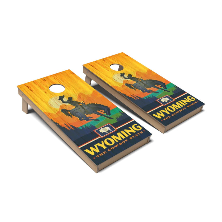 Slick Woody's Cornhole Co. Cornhole Board State Pride Wyoming Cornhole Boards - Backyard