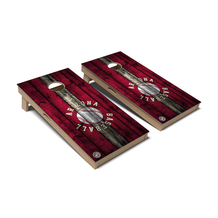 Slick Woody's Cornhole Co. Cornhole Board Stripe Baseball Arizona Cornhole Boards - Professional Signature