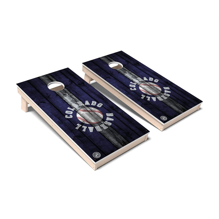 Slick Woody's Cornhole Co. Cornhole Board Stripe Baseball Colorado Cornhole Boards - All Weather