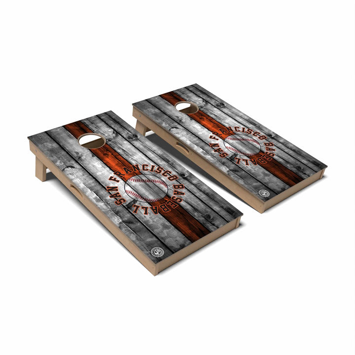 Slick Woody's Cornhole Co. Cornhole Board Striped Baseball San Francisco Cornhole Boards - Professional Signature