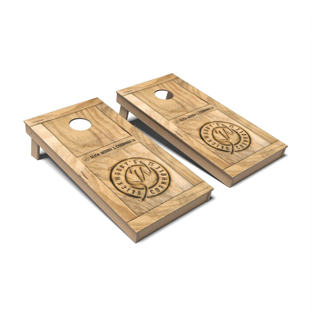 Slick Woody's Cornhole Co. Cornhole Board SW Plywood Texture Natural Wood Cornhole Boards - Backyard