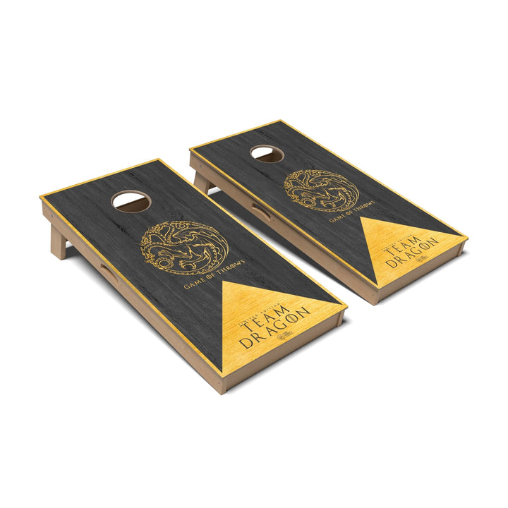 Slick Woody's Cornhole Co. Cornhole Board Team Dragon Gold Game of Throws Cornhole Boards - Professional Signature