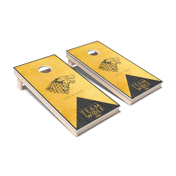 Slick Woody's Cornhole Co. Cornhole Board Team Wolf Gold Game of Throws Cornhole Boards - All Weather