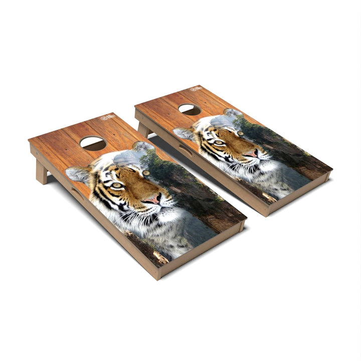 Slick Woody's Cornhole Co. Cornhole Board Tiger Wild Animal Cornhole Boards - Professional Signature