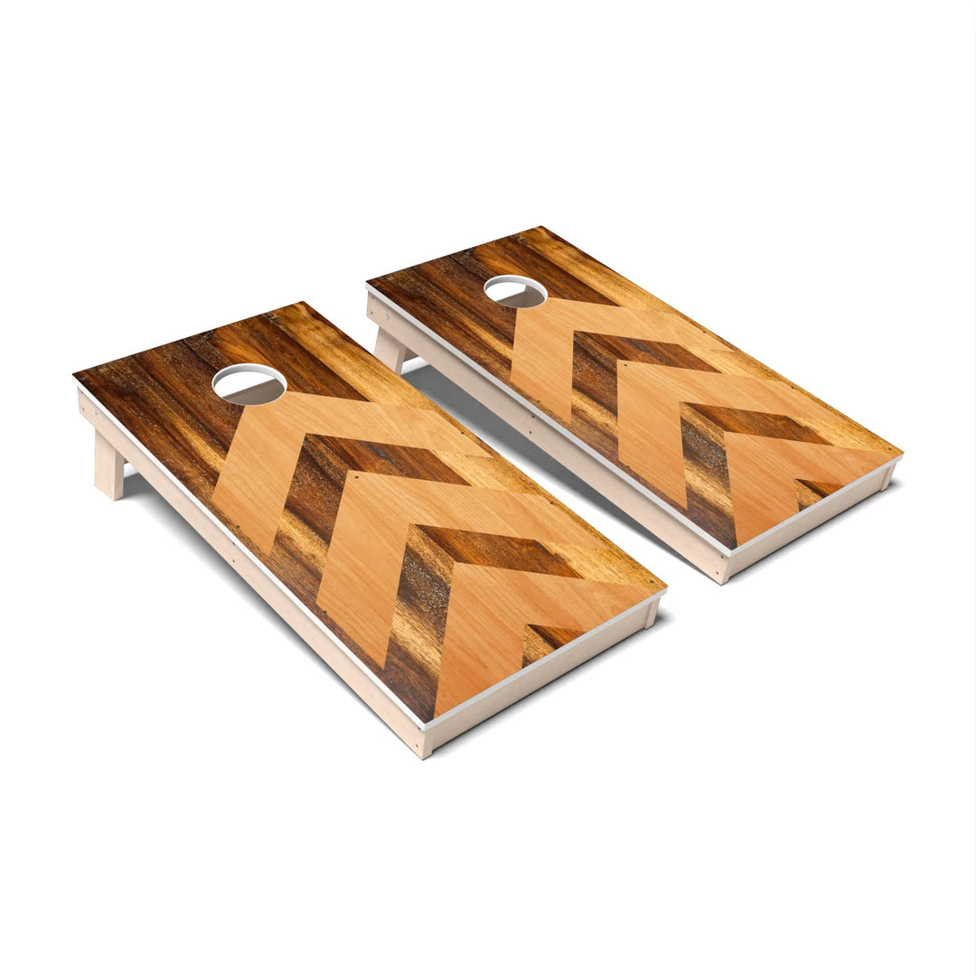 Slick Woody's Cornhole Co. Cornhole Board Treated Oak Arrows Geometric Wood Cornhole Boards - All Weather