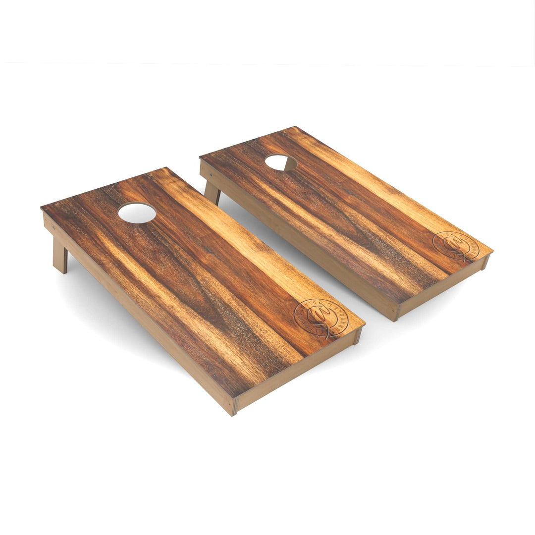 Slick Woody's Cornhole Co. Cornhole Board Treated Oak Natural Wood Cornhole Boards - Backyard