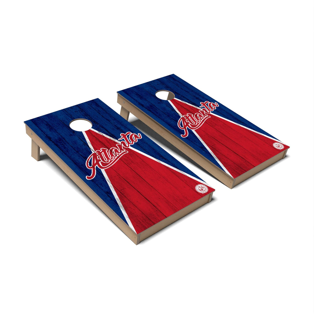 Slick Woody's Cornhole Co. Cornhole Board Triangle Baseball Atlanta Cornhole Boards - Backyard