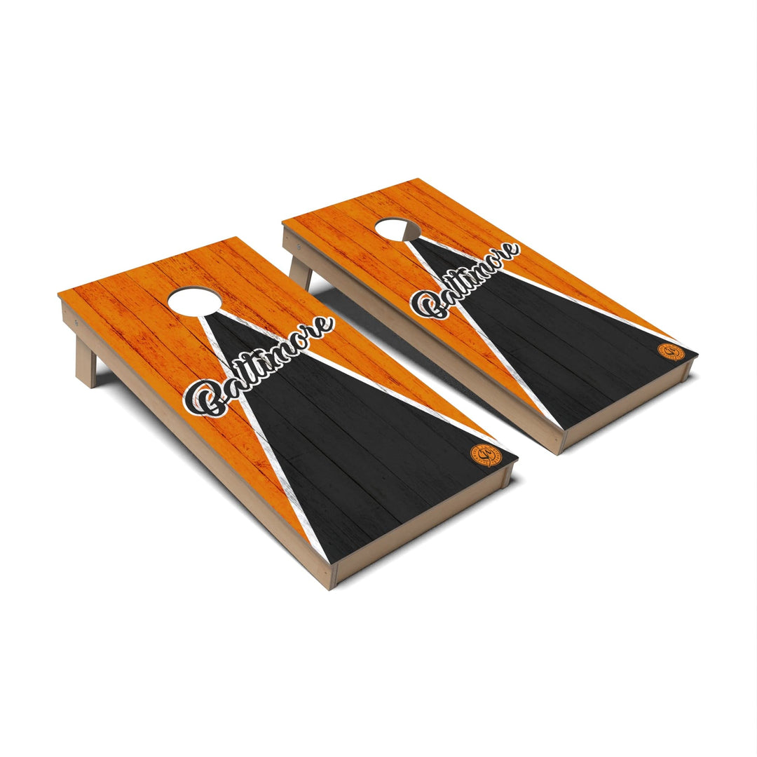 Slick Woody's Cornhole Co. Cornhole Board Triangle Baseball Baltimore Cornhole Boards - Backyard