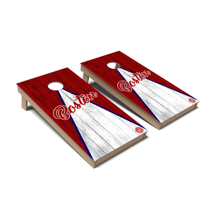 Slick Woody's Cornhole Co. Cornhole Board Triangle Baseball Boston Cornhole Boards - Backyard