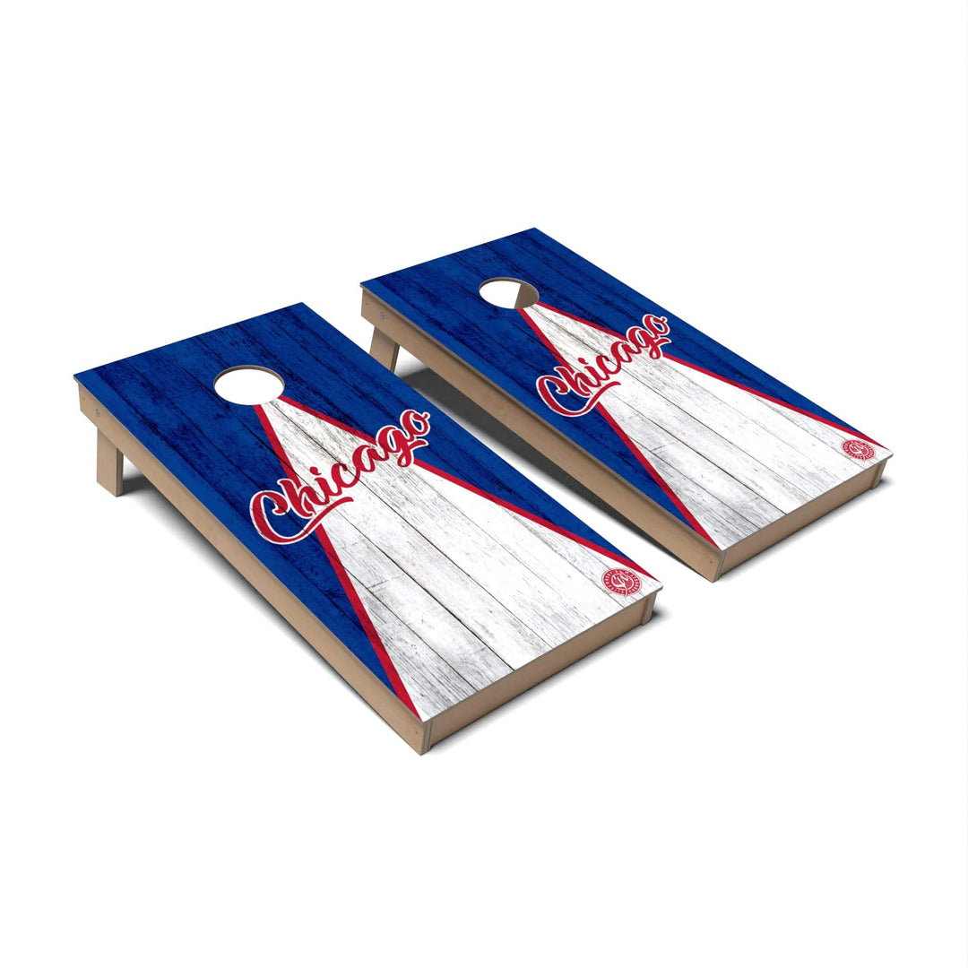 Slick Woody's Cornhole Co. Cornhole Board Triangle Baseball Chicago Cornhole Boards - Backyard