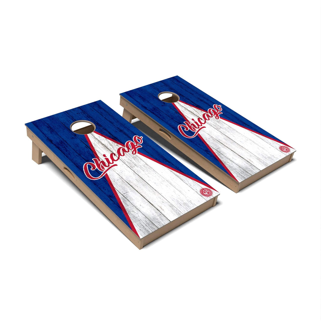 Slick Woody's Cornhole Co. Cornhole Board Triangle Baseball Chicago Cornhole Boards - Professional Signature