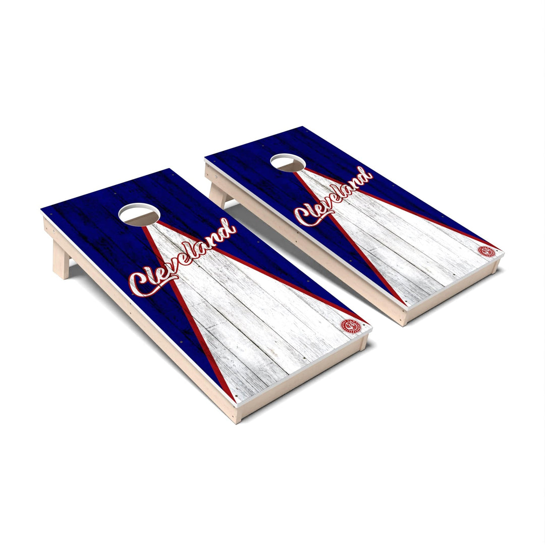 Slick Woody's Cornhole Co. Cornhole Board Triangle Baseball Cleveland Cornhole Boards - All Weather