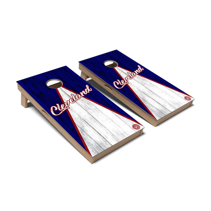 Slick Woody's Cornhole Co. Cornhole Board Triangle Baseball Cleveland Cornhole Boards - Professional Signature