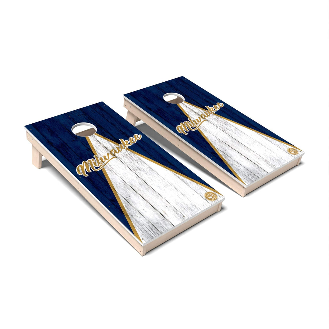 Slick Woody's Cornhole Co. Cornhole Board Triangle Baseball Milwaukee Cornhole Boards - All Weather