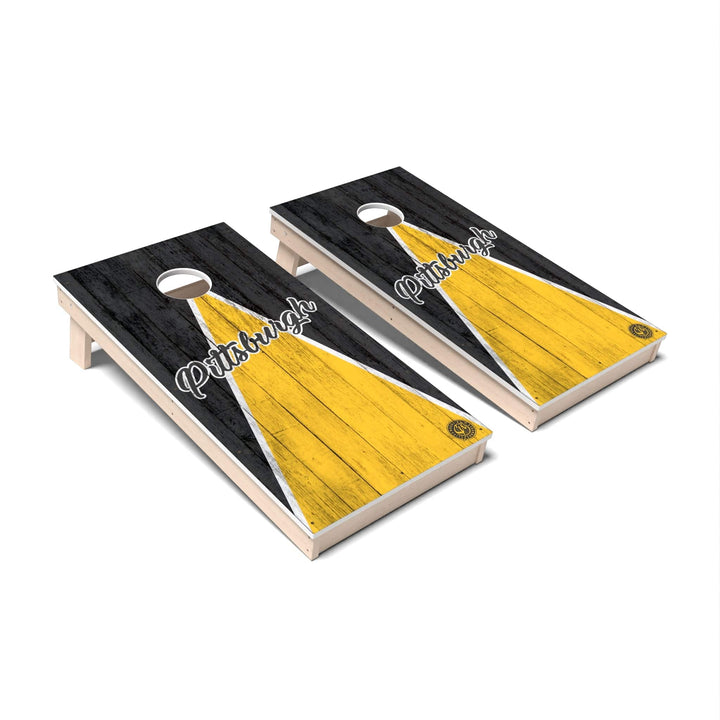 Slick Woody's Cornhole Co. Cornhole Board Triangle Baseball Pittsburgh Cornhole Boards - All Weather