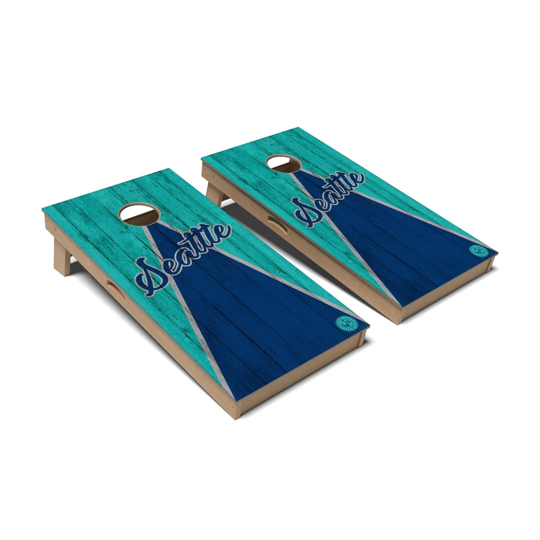 Slick Woody's Cornhole Co. Cornhole Board Triangle Baseball Seattle Cornhole Boards - Professional Signature