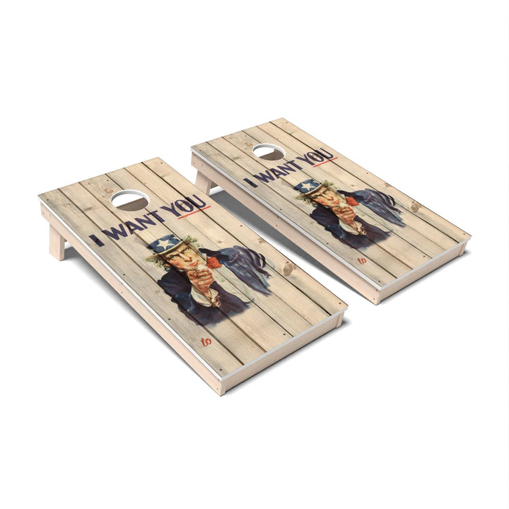 Slick Woody's Cornhole Co. Cornhole Board Uncle Sam Patriotic Cornhole Boards - All Weather