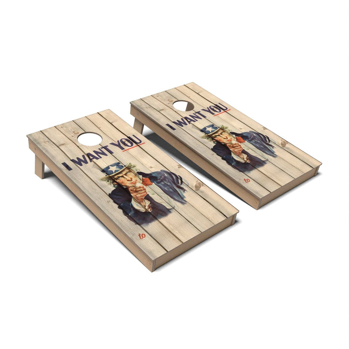 Slick Woody's Cornhole Co. Cornhole Board Uncle Sam Patriotic Cornhole Boards - Backyard