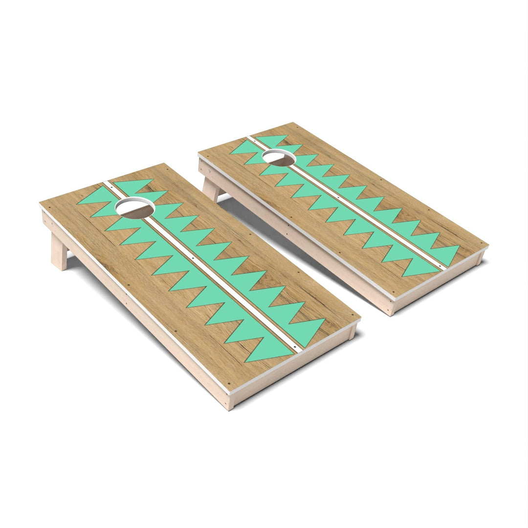 Slick Woody's Cornhole Co. Cornhole Board Vintage Green Slice Surf Cornhole Boards - All Weather