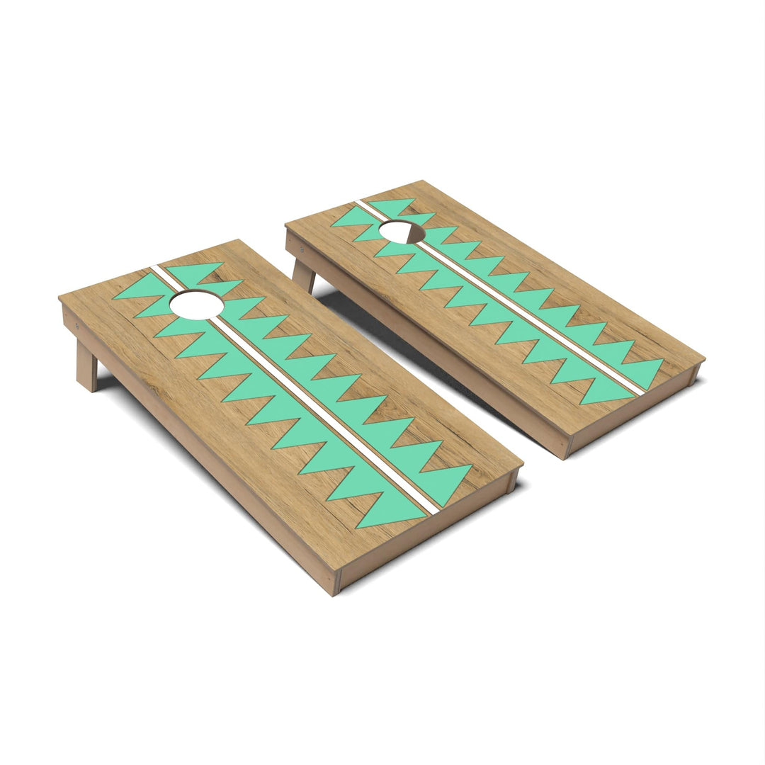 Slick Woody's Cornhole Co. Cornhole Board Vintage Green Slice Surf Cornhole Boards - Backyard