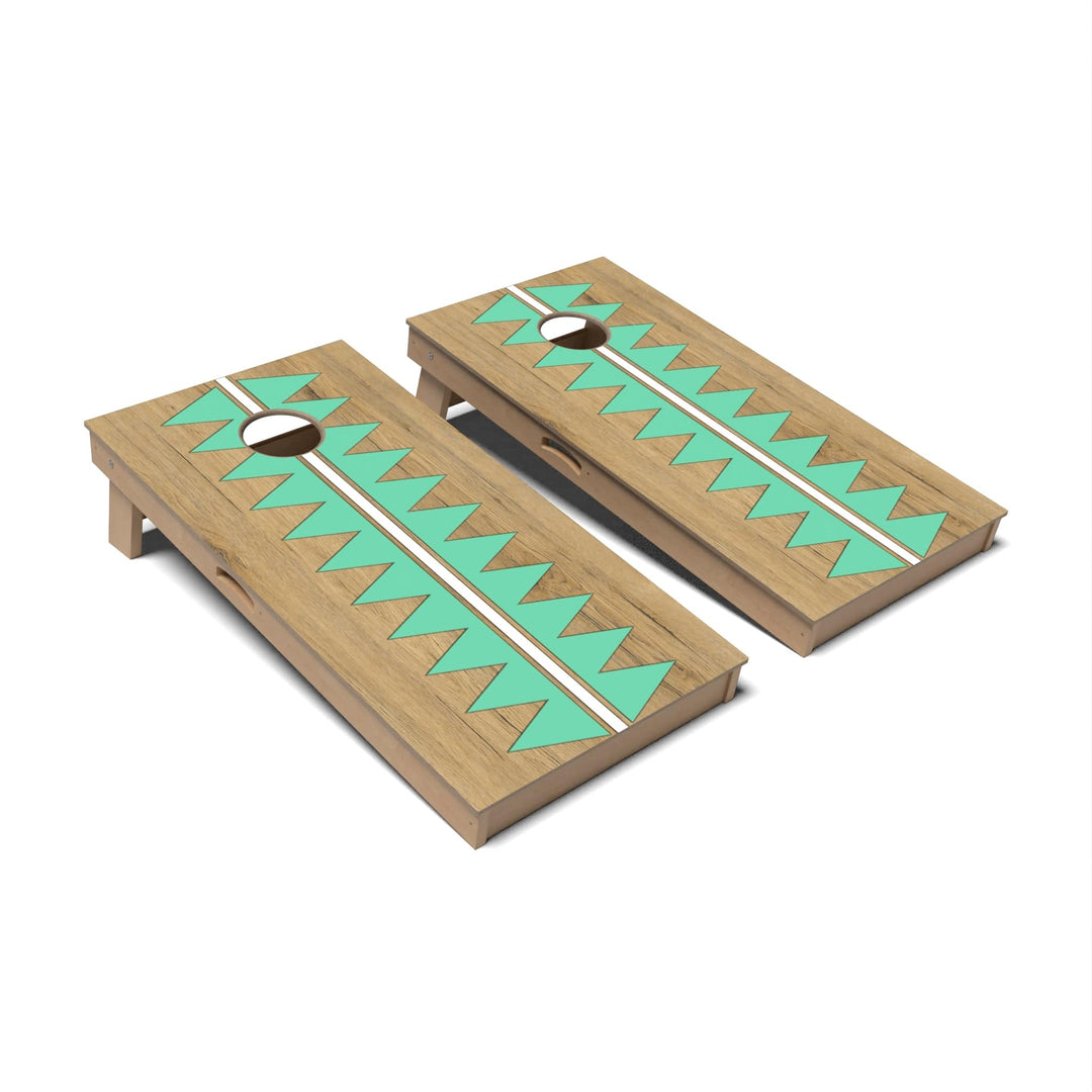 Slick Woody's Cornhole Co. Cornhole Board Vintage Green Slice Surf Cornhole Boards - Professional Signature