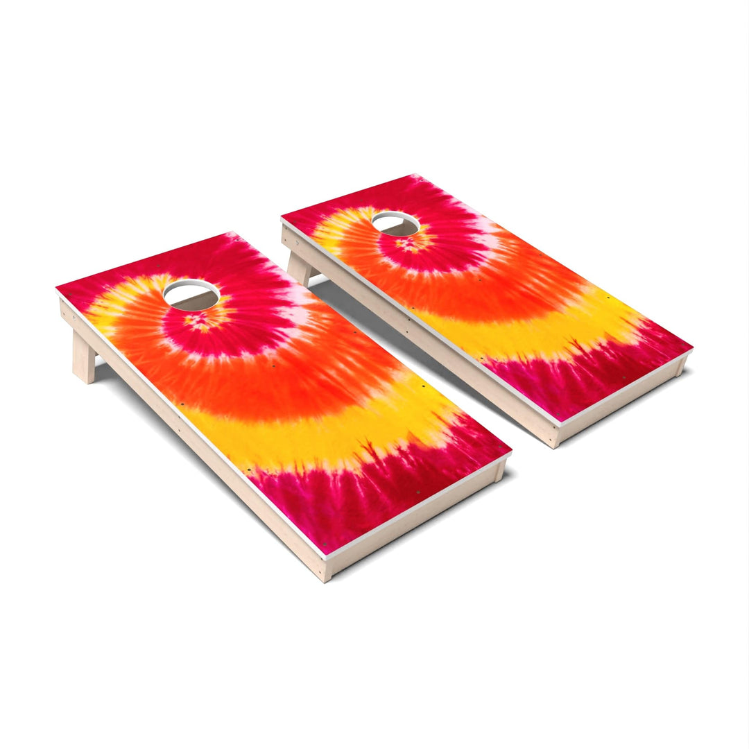 Slick Woody's Cornhole Co. Cornhole Board Warm Swirl Tie Dye Cornhole Boards - All Weather