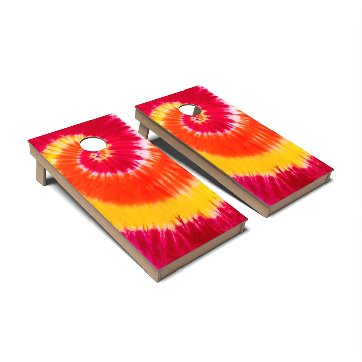 Slick Woody's Cornhole Co. Cornhole Board Warm Swirl Tie Dye Cornhole Boards - Backyard