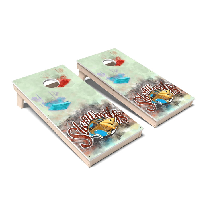 Slick Woody's Cornhole Co. Cornhole Board Water Color Artist Cornhole Boards - All Weather