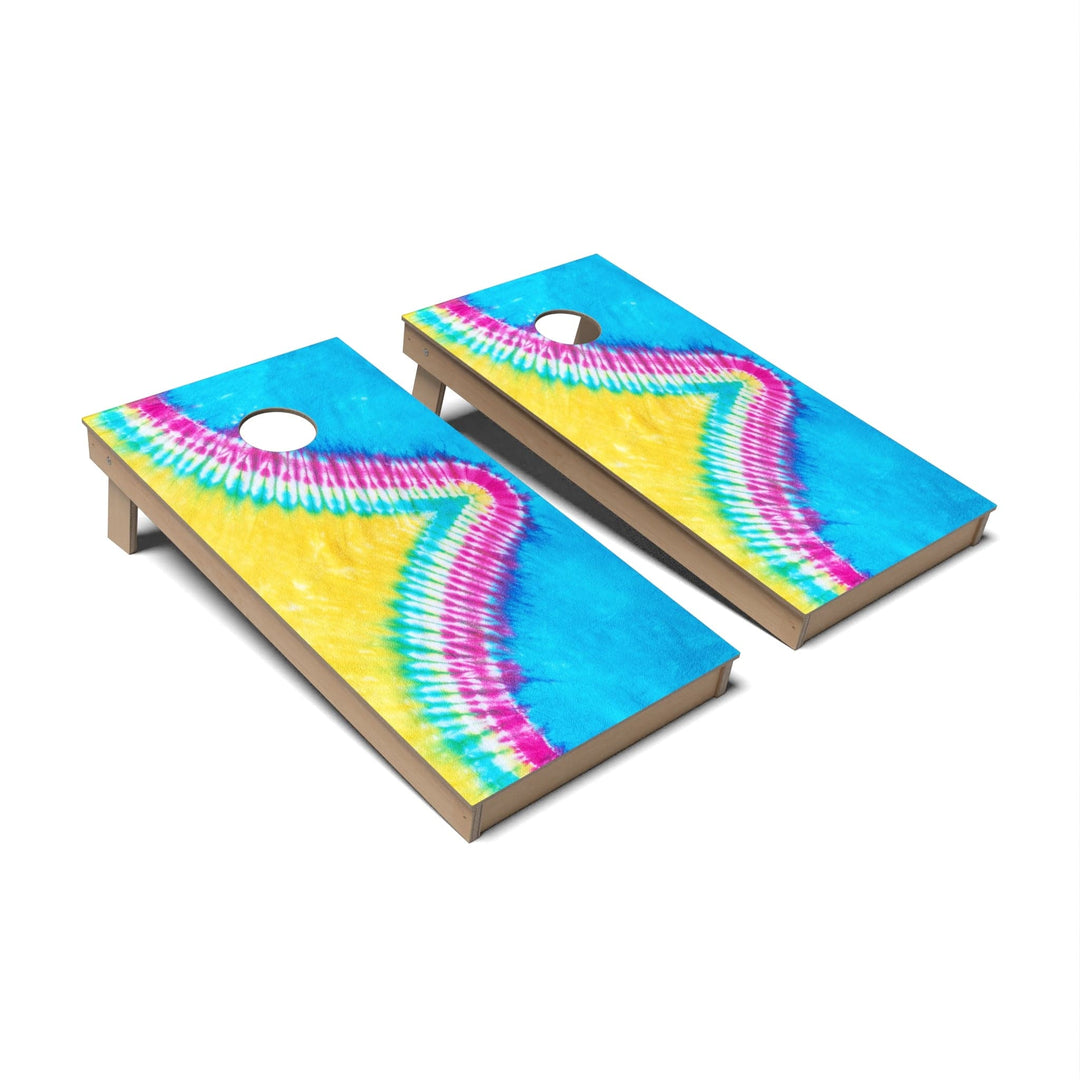 Slick Woody's Cornhole Co. Cornhole Board Wave Tie Dye Cornhole Boards - Backyard