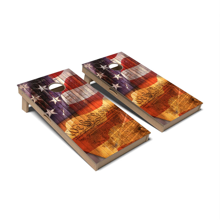 Slick Woody's Cornhole Co. Cornhole Board We The People Patriotic Cornhole Boards - Professional Signature