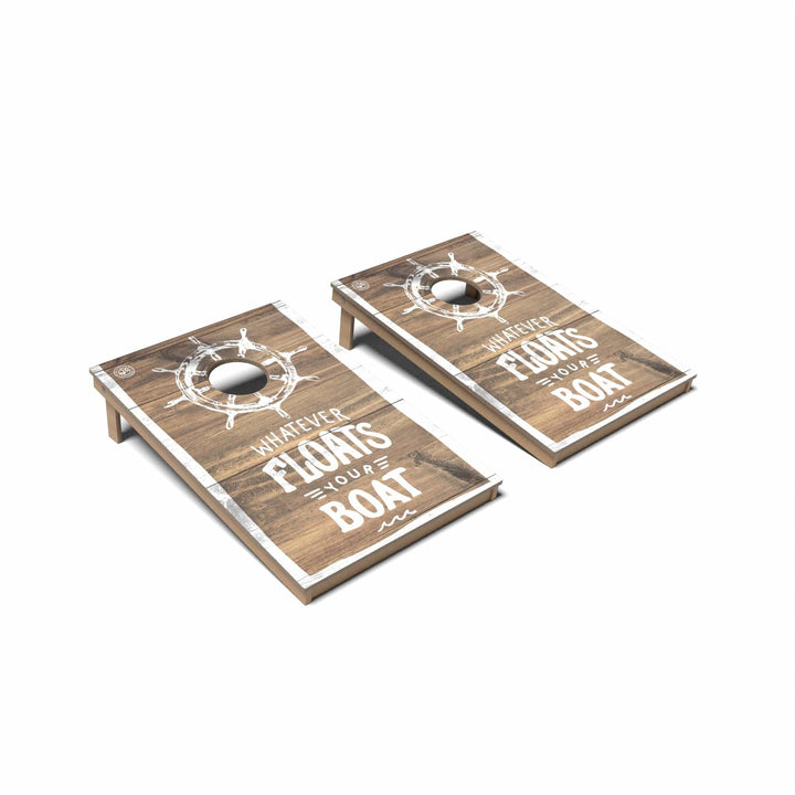 Slick Woody's Cornhole Co. Cornhole Board Whatever Floats Your Boat Coastal Cornhole Boards - Tailgate