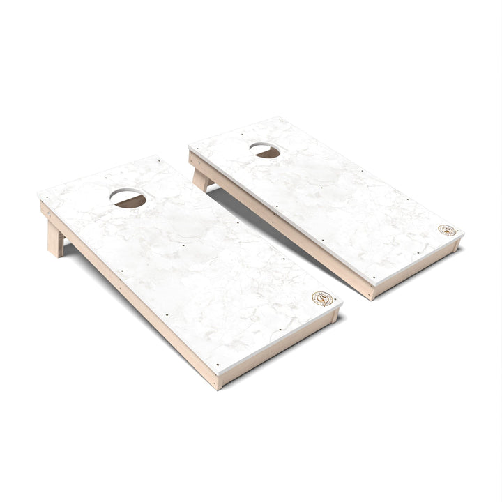 Slick Woody's Cornhole Co. Cornhole Board White Marble Cornhole Boards - All Weather