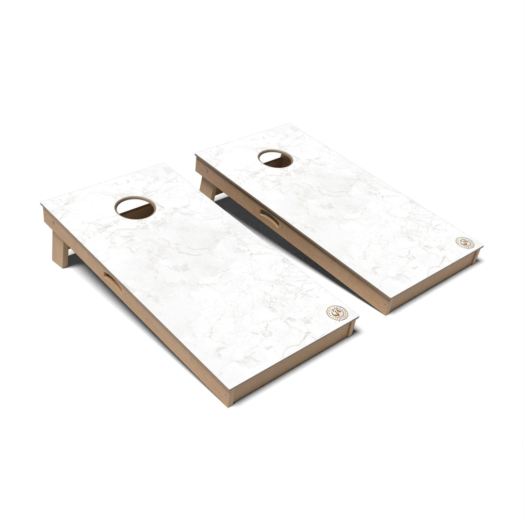 Slick Woody's Cornhole Co. Cornhole Board White Marble Cornhole Boards - Professional Signature