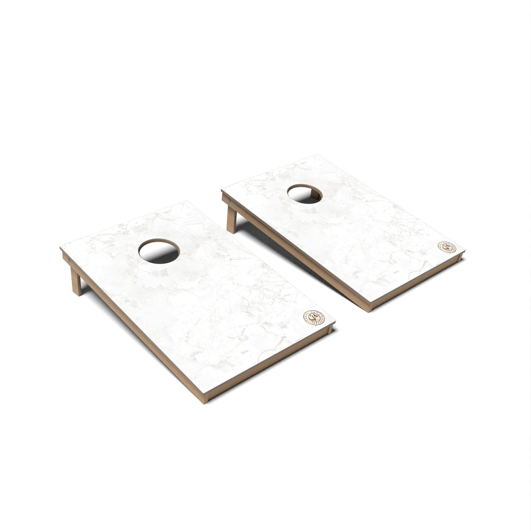 Slick Woody's Cornhole Co. Cornhole Board White Marble Cornhole Boards - Tailgate