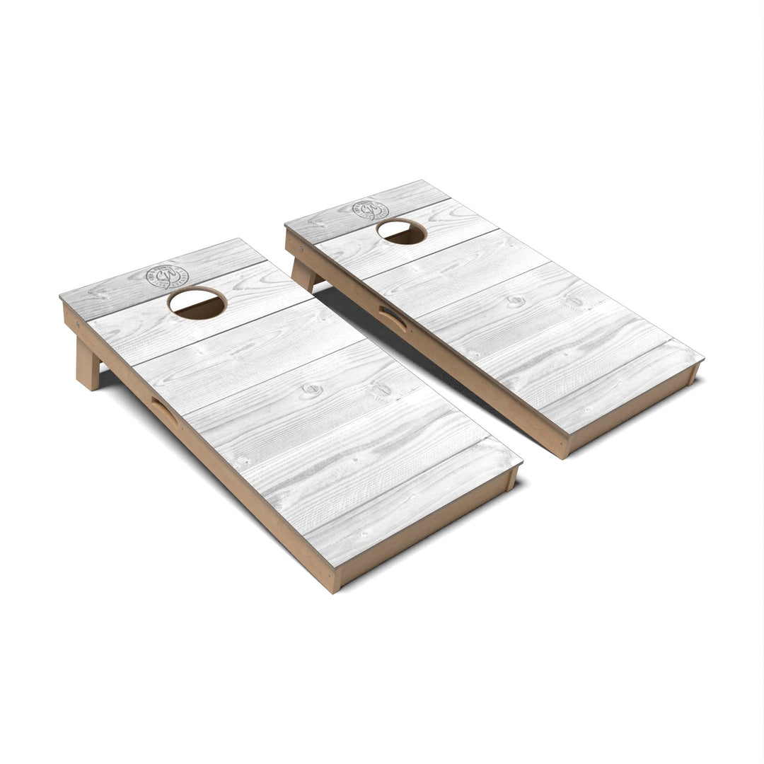 Slick Woody's Cornhole Co. Cornhole Board White Wood Natural Wood Cornhole Boards - Professional Signature