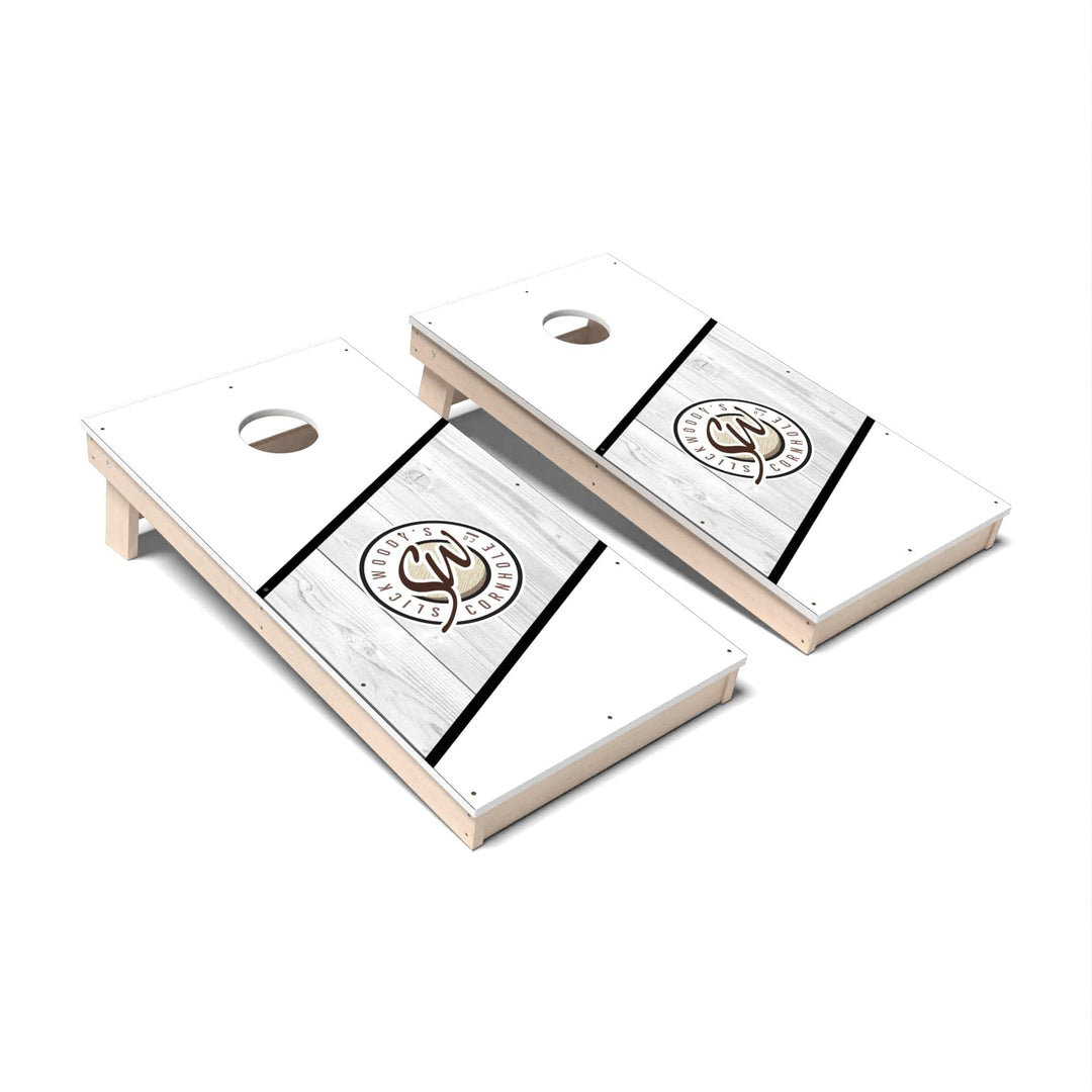 Slick Woody's Cornhole Co. Cornhole Board White Wood Slick Woody's Cornhole Boards - All Weather