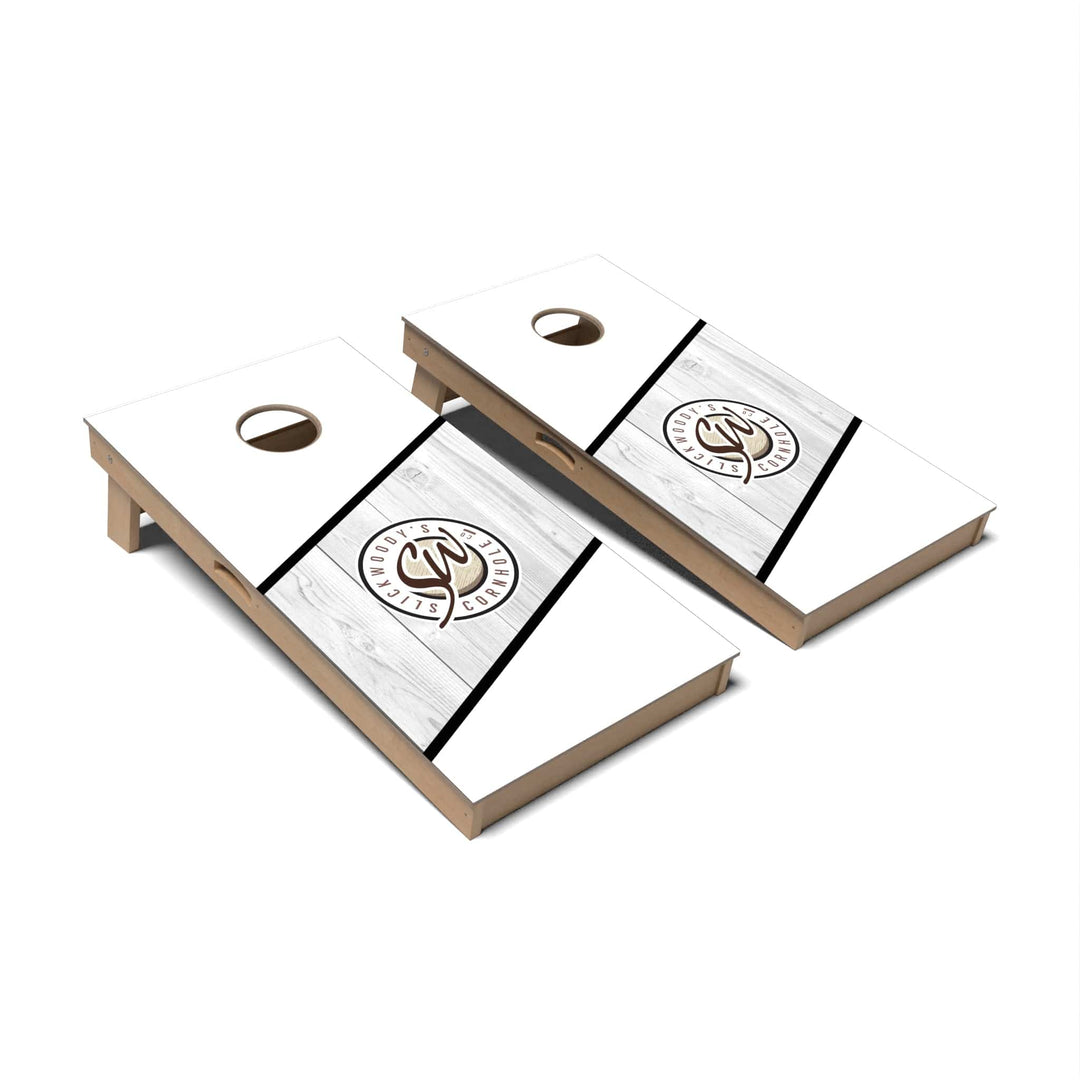 Slick Woody's Cornhole Co. Cornhole Board White Wood Slick Woody's Cornhole Boards - Professional Signature