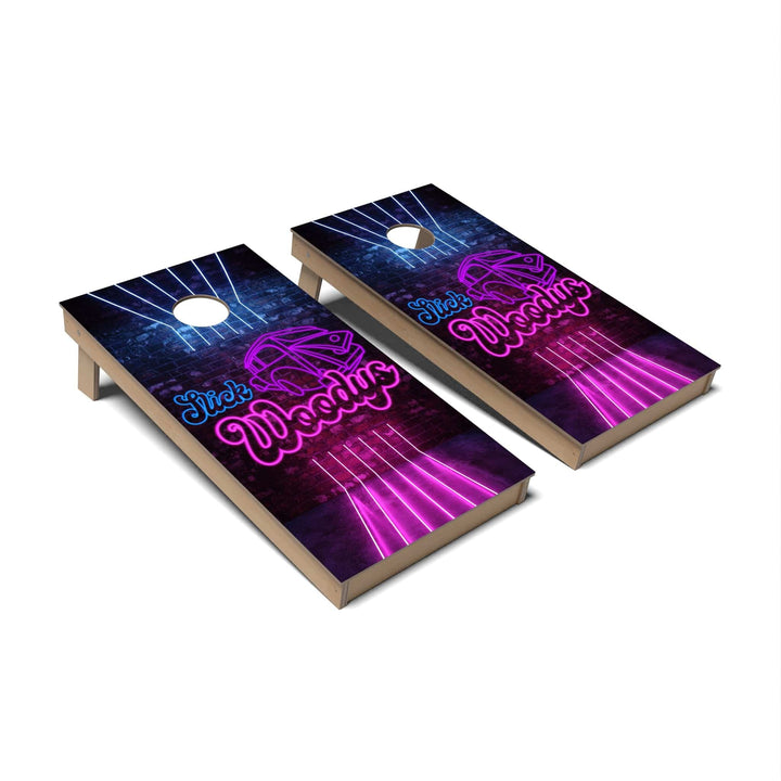 Slick Woody's Cornhole Co. Cornhole Board Woody Car Neon Sign Miami Vice Cornhole Boards - Backyard