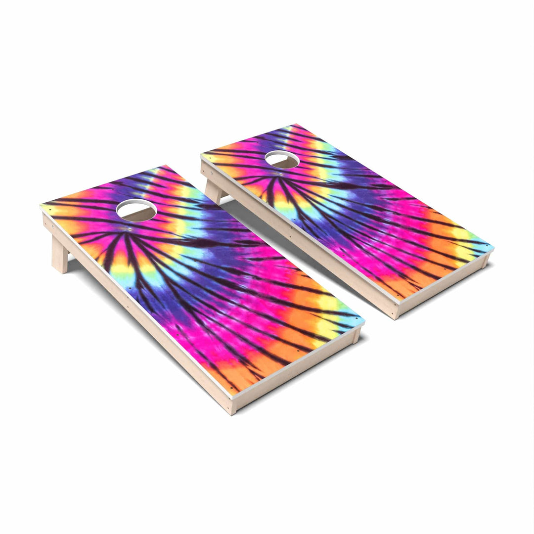 Slick Woody's Cornhole Co. Cornhole Board Zebra Swirl Tie Dye Cornhole Boards - All Weather